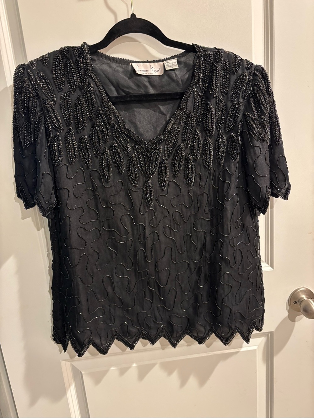 Vintage 1980s / 1990s Laurence Kazar New York evening top 100% silk